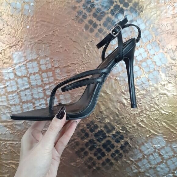 NWT Public Desire Faux Leather Strappy Stilettos - Picture 15 of 15